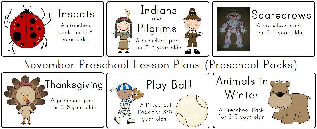 November Lesson Plan themes Little Adventures Preschool November Preschool Packs