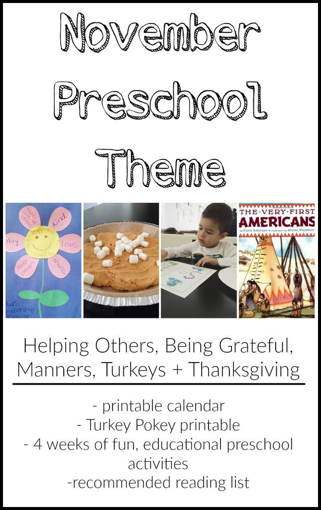 November Lesson Plan themes November Preschool theme