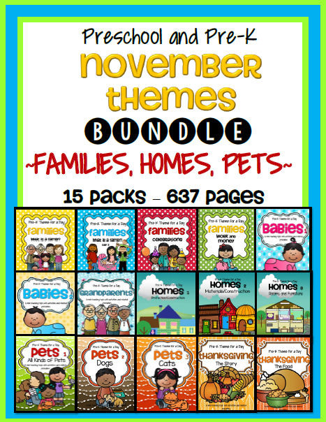 November Lesson Plan themes November themes Bundle for Preschool and Pre K