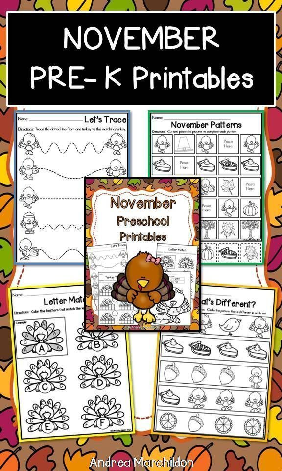 November Lesson Plans Preschool November Preschool Morning Work