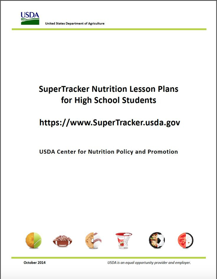 Nutrition Lesson Plans Supertracker Nutrition Lesson Plans for High School