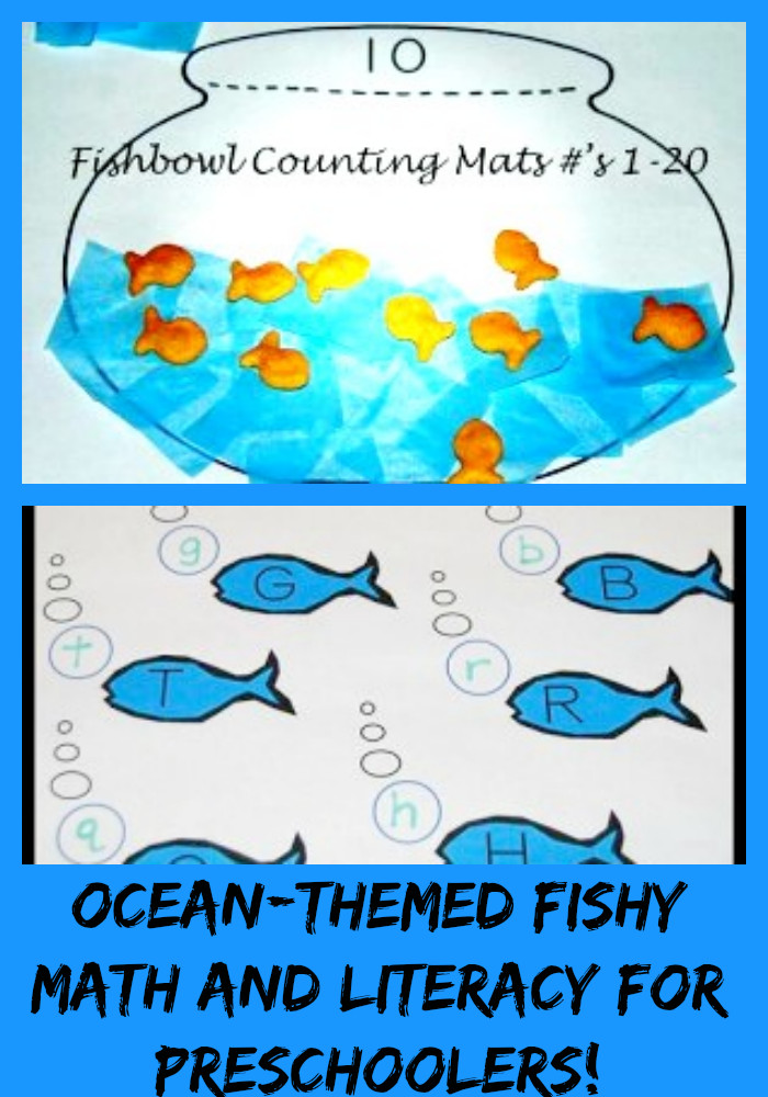 fishbowl counting mats fishy letters ocean theme preschool kindergarten