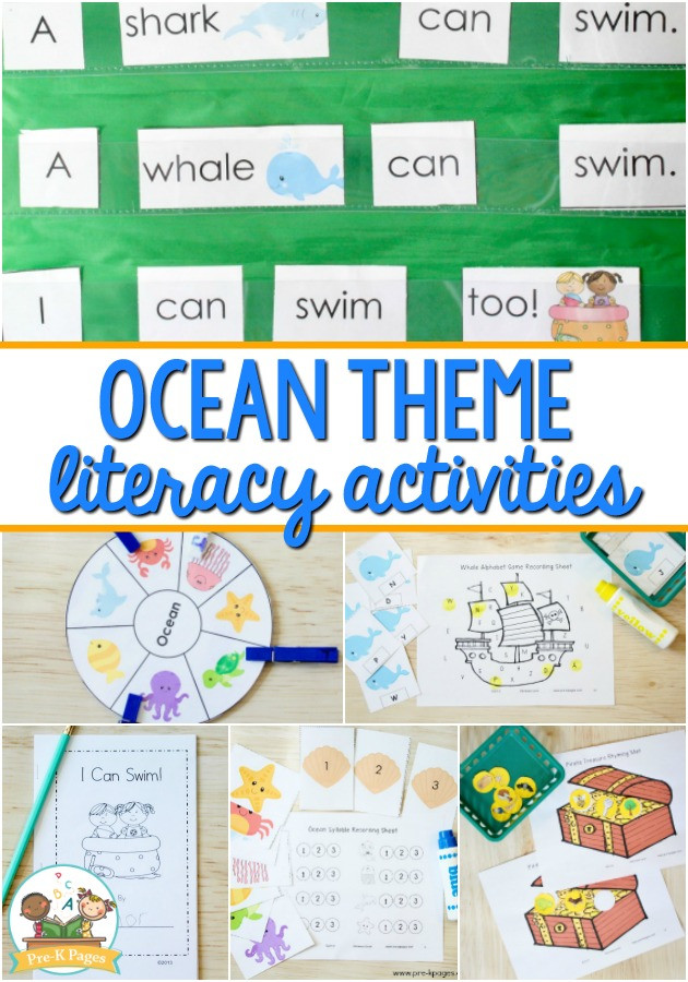 Ocean Lesson Plans Preschool Preschool Ocean theme Literacy Activities Pre K Pages