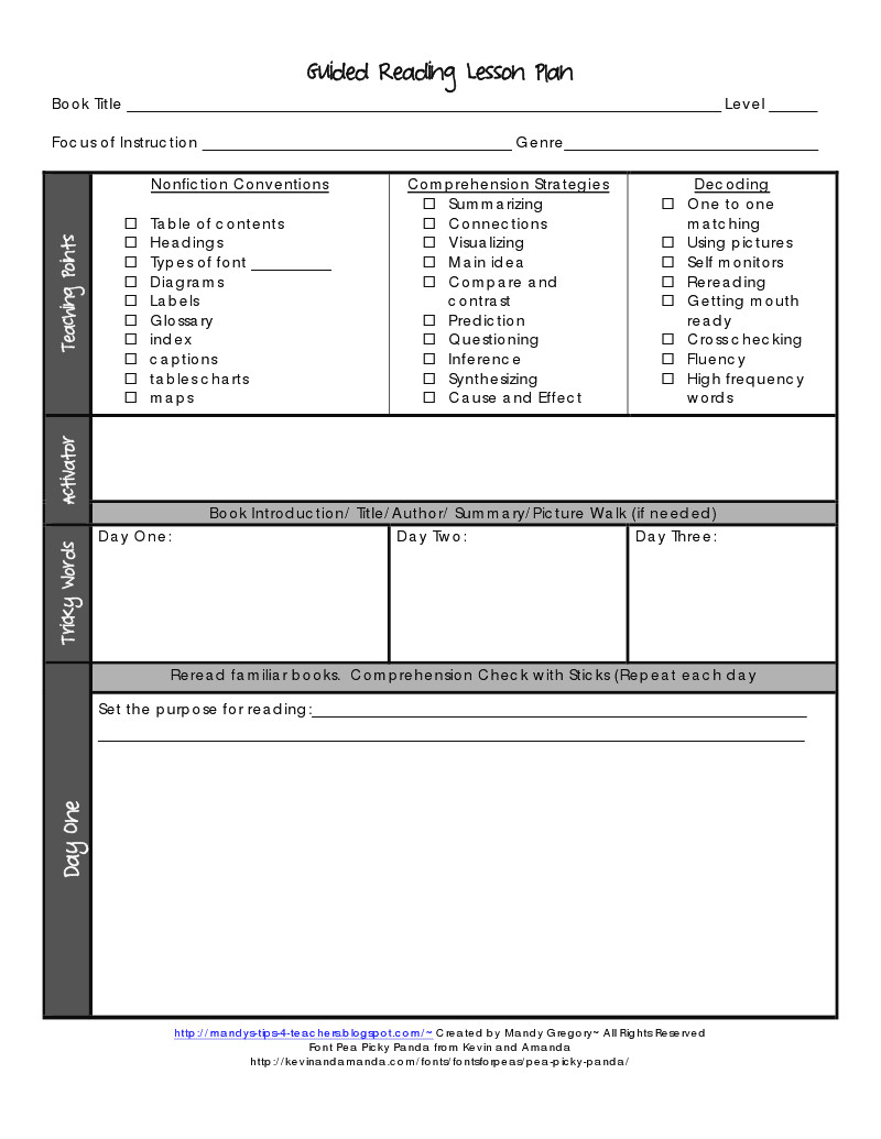 Parts Of Lesson Plan Guided Reading Series Part E the Anatomy Of A Lesson