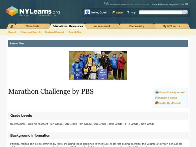 Pbs Lesson Plans Marathon Challenge by Pbs Lesson Plan for 6th 10th Grade
