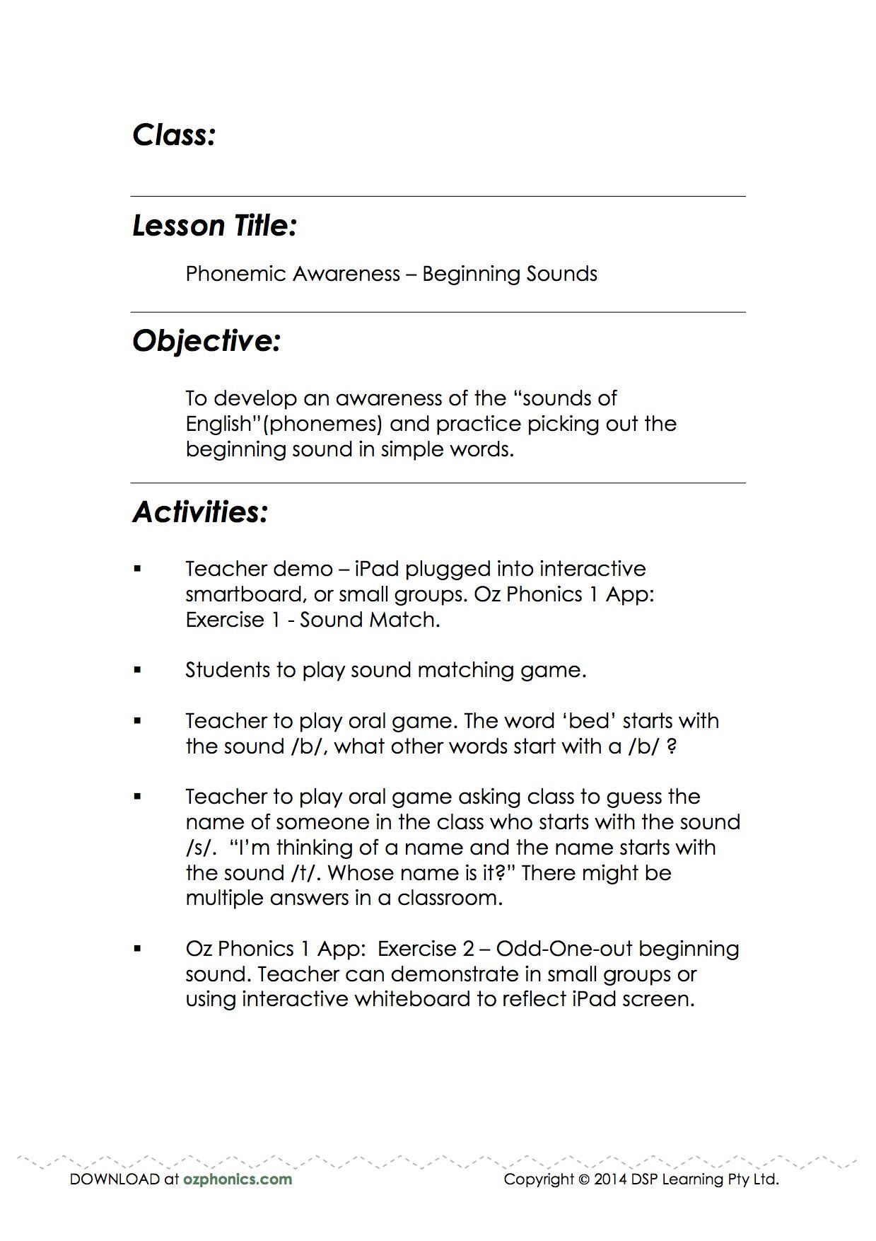 Phonics Lesson Plans 1st Grade Phonics Lesson Plans – Learning How to Read