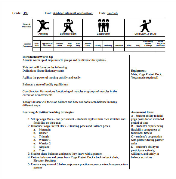 Physical Education Lesson Plan Template Free 14 Sample Physical Education Lesson Plan Templates