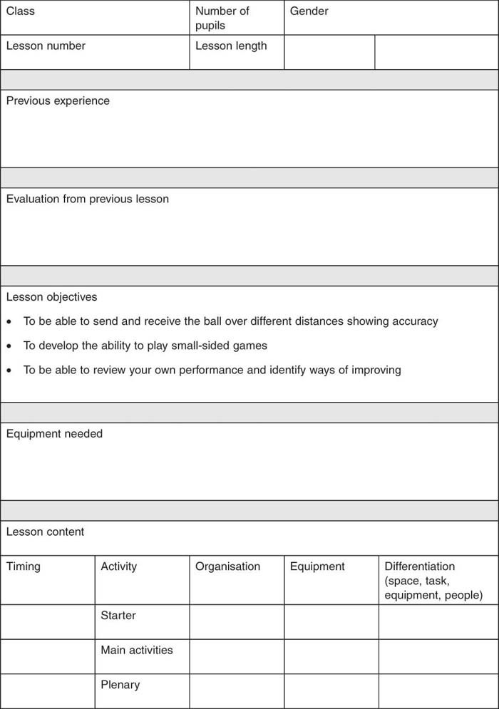 Physical Education Lesson Plans 30 Physical Education Lesson Plan Template