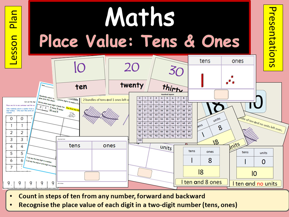 Place Value Lesson Plan Place Value Tens and Es Units Presentations Lesson