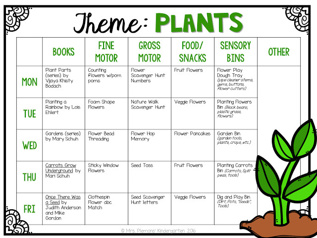 Plant Lesson Plans for Preschoolers tot School Plants