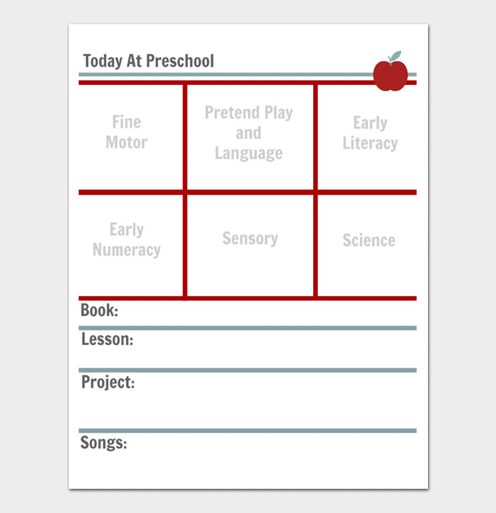 Preschool Daily Lesson Plan Preschool Lesson Plan Template Daily Weekly Monthly
