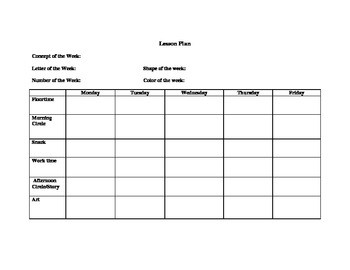 Preschool Lesson Plan Template Easy to Use Preschool Lesson Plan Template by Michele asis