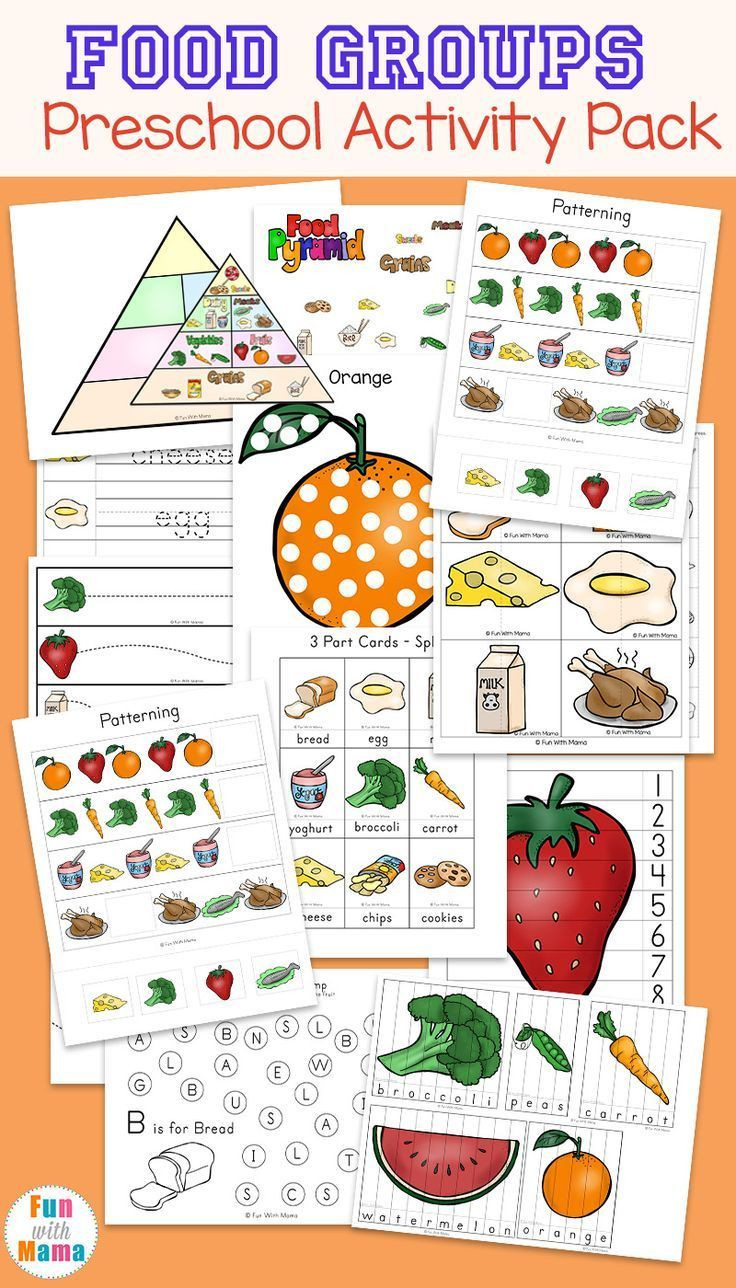 Preschool Nutrition Lesson Plans Food Groups Preschool Activity Pack