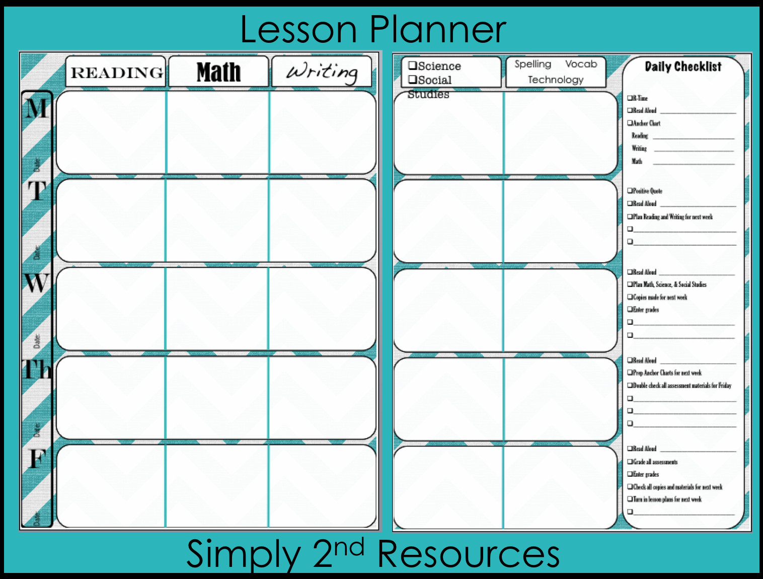 Printable Lesson Plan Template Simply 2nd Resources Lesson Plan Template so Excited to