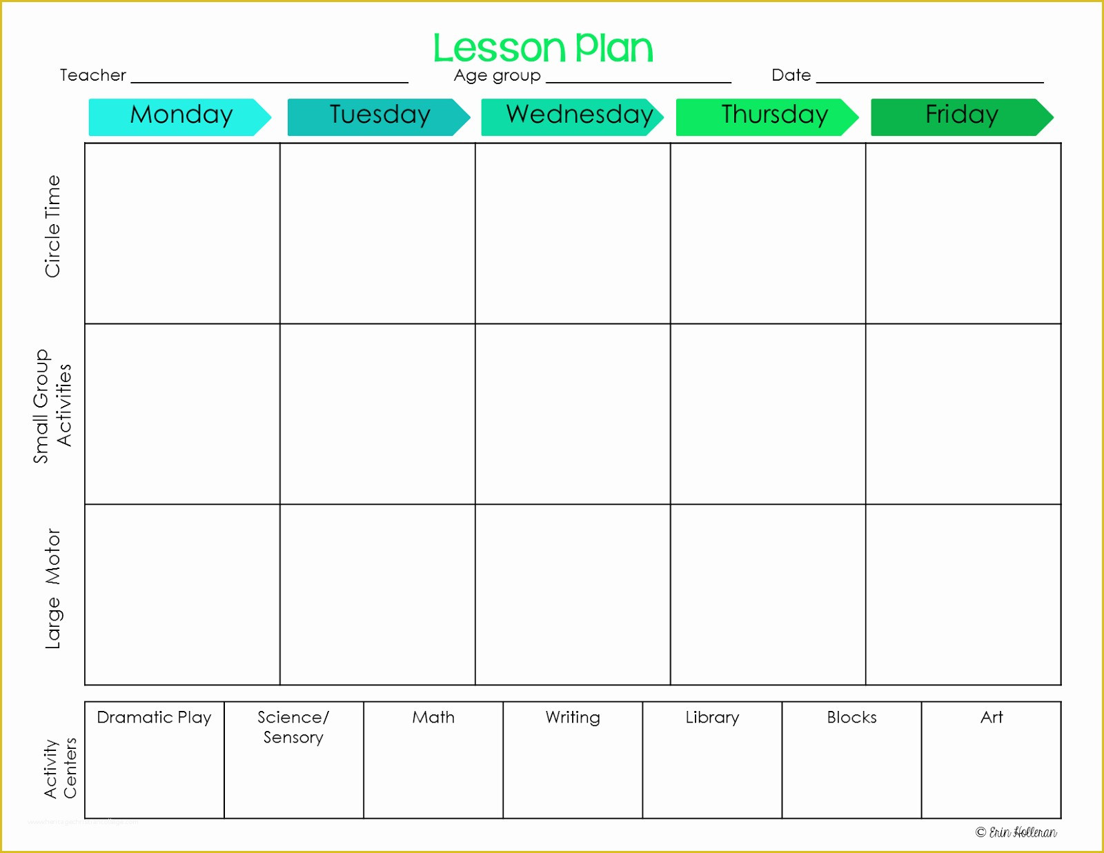 Printable Preschool Lesson Plan Template Free Blank Preschool Lesson Plan Templates Elegant Free