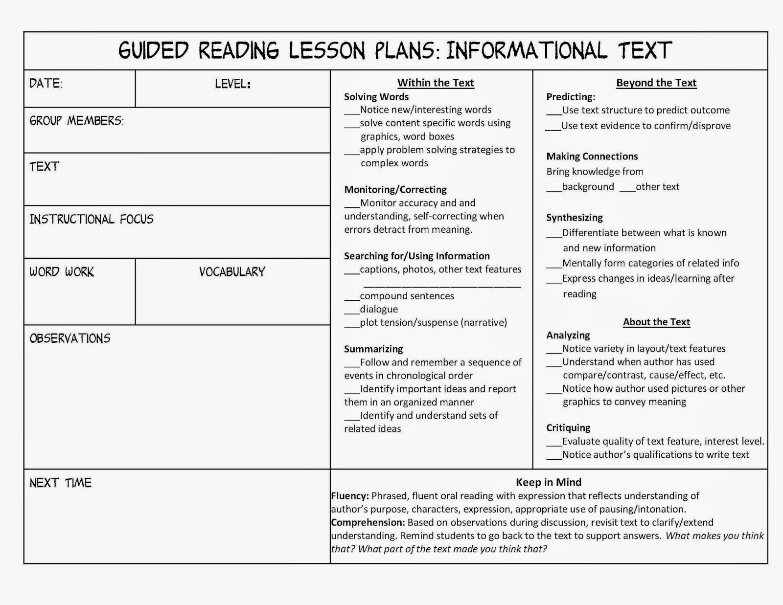 Reading Comprehension Lesson Plan Reading Prehension Stories Guided Reading Lesson Plans
