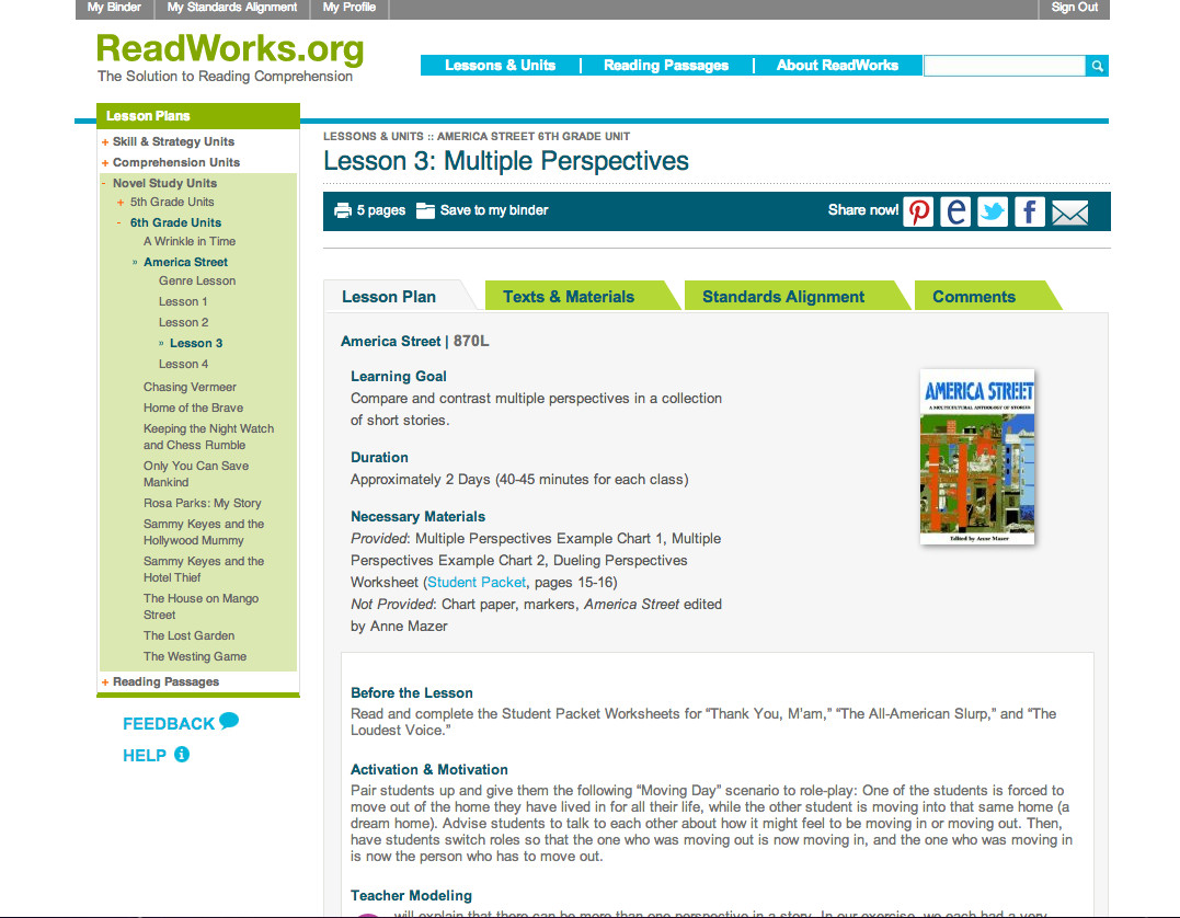 Readworks Lesson Plans Readworks Educator Review