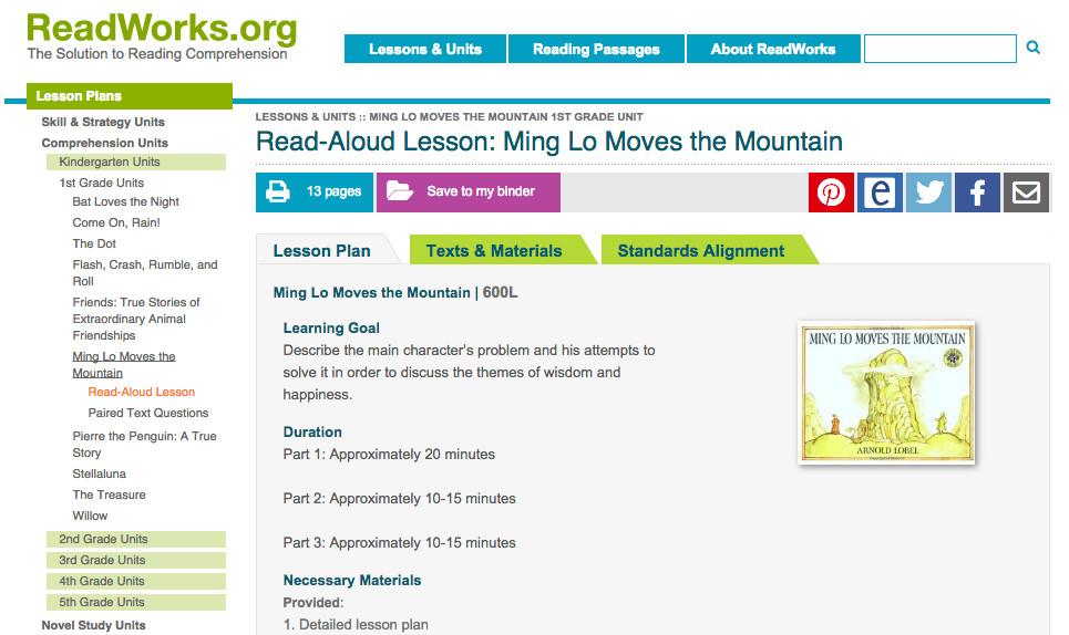 Readworks Lesson Plans Readworks Fers Reading Prehension Lessons Aligned to