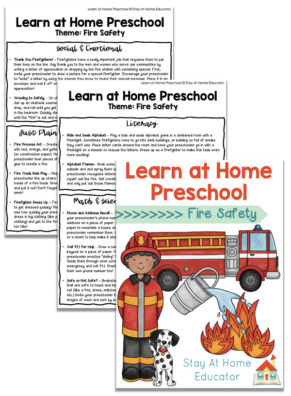 Safety Lesson Plans for Preschoolers Free Fire Safety Preschool Lesson Plans Stay at Home