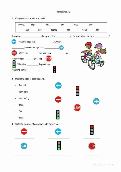 Safety Lesson Plans for Preschoolers Safety Signs Worksheets for Kindergarten Traffic Lights