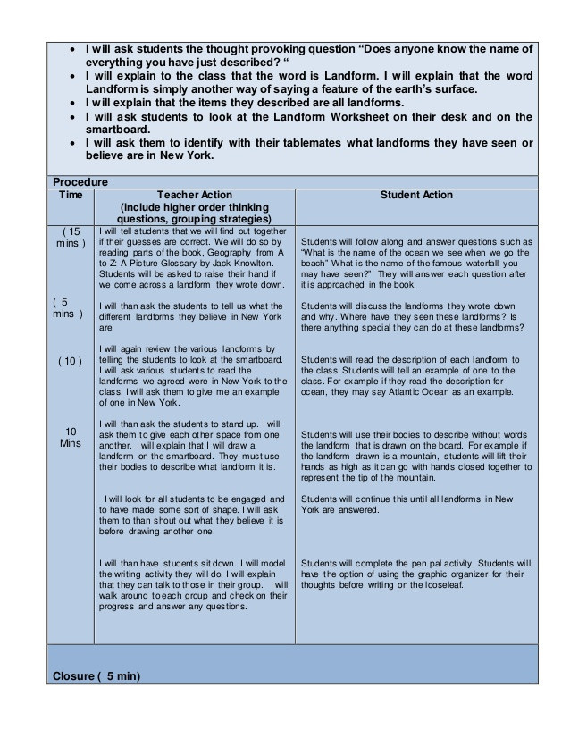 Sample Edtpa Lesson Plan Edtpa Childhood Lesson Plan Template Lesson All 3