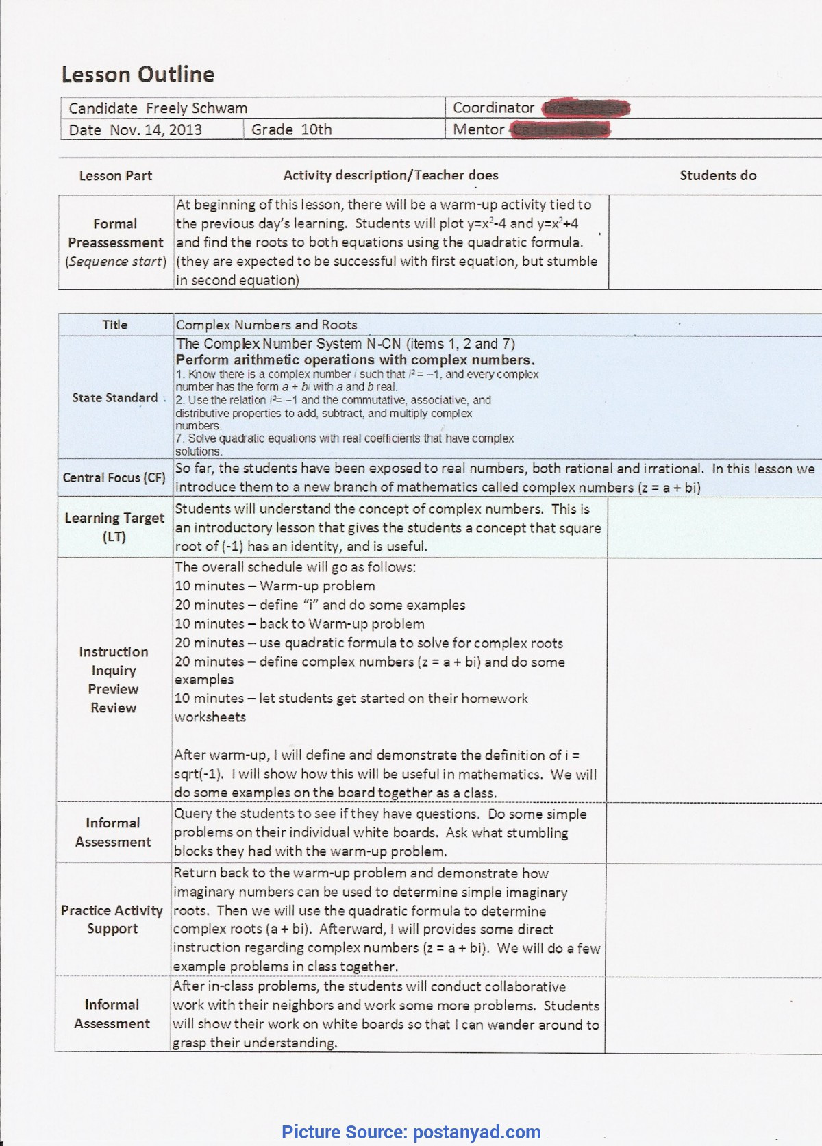 Sample Edtpa Lesson Plan Daisy Blake