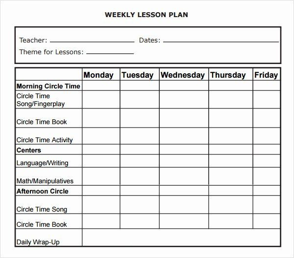 Scholastic Free Lesson Plans Weekly Lesson Plan Template Doc Inspirational Weekly
