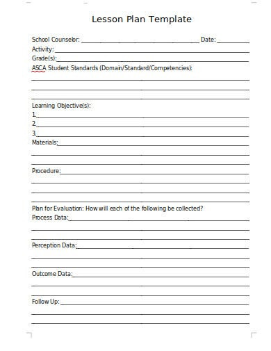 School Counseling Lesson Plans 10 School Counselor Lesson Plan Templates In Pdf