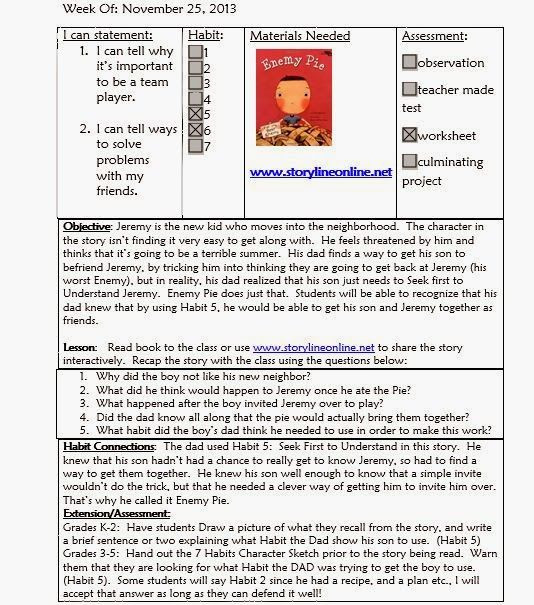 School Counseling Lesson Plans Mrs Crabtree S Counseling Corner Sample Lesson Plan