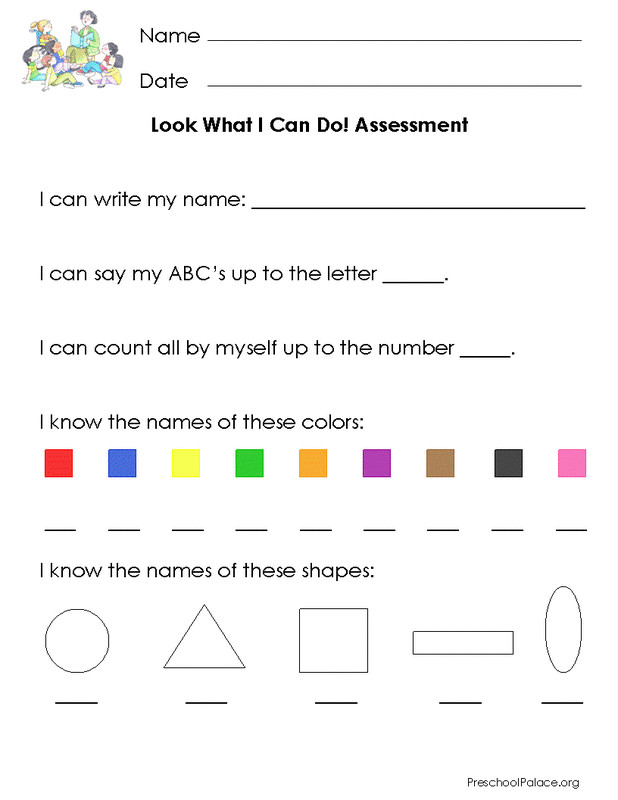 Shapes Lesson Plan for Preschool Printable Prek assessment Alphabet Numbers Colors