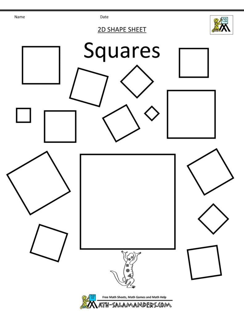 Shapes Lesson Plan for Preschool Shapes Clipart Basic Printable Squares Preschool Worksheet