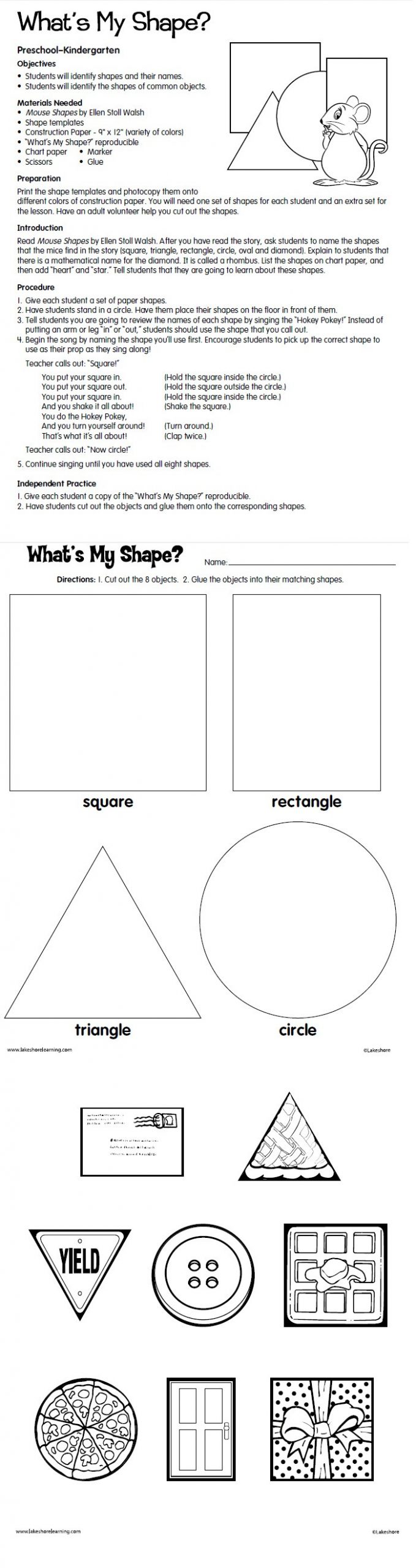 Shapes Lesson Plan for Preschool What’s My Shape Lesson Plan From Lakeshore Learning