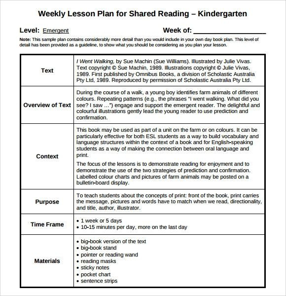 Shared Reading Lesson Plan D Reading Lesson Plan Template Lovely 9 Sample Guided