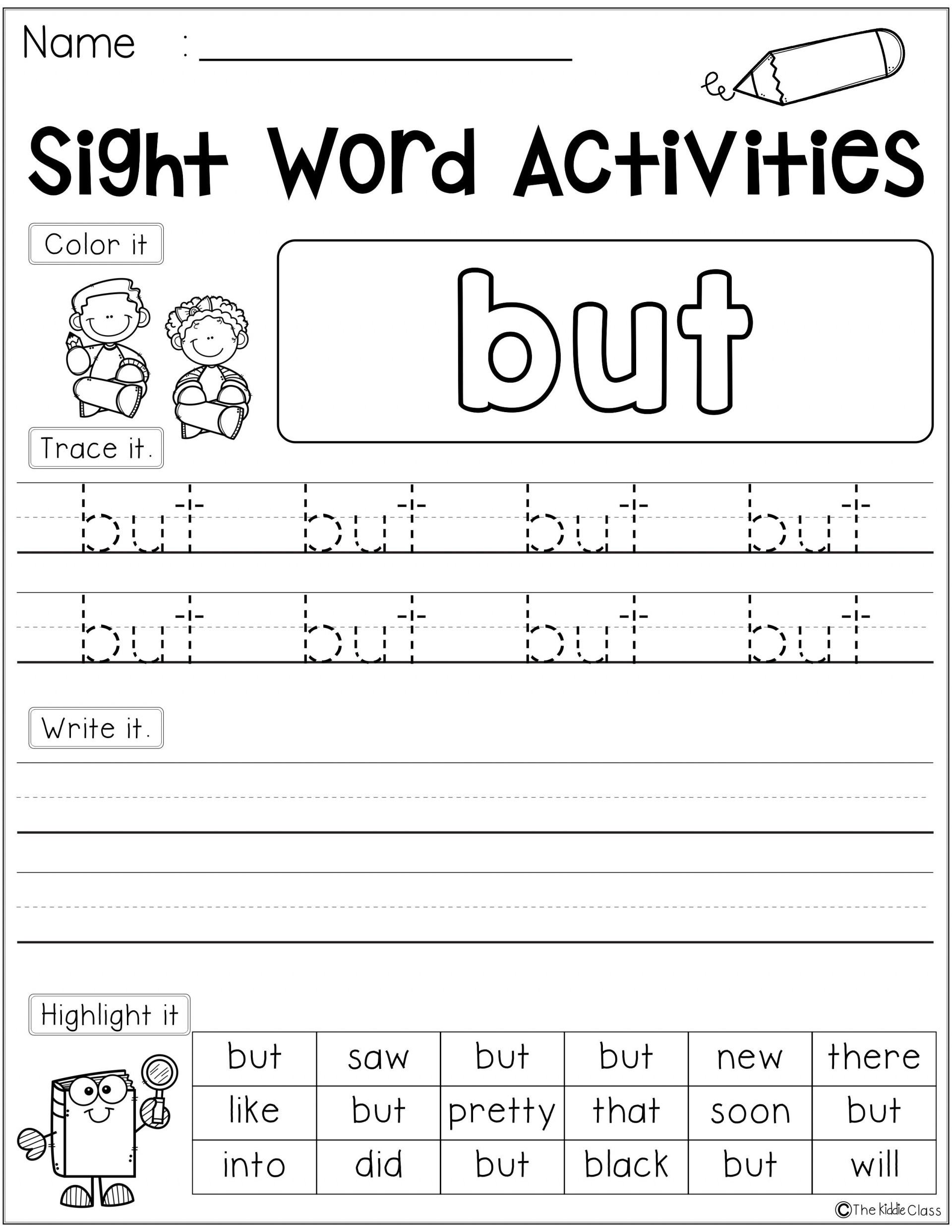 Sight Word Lesson Plans Free Printable Kindergarten Sight Word Activities