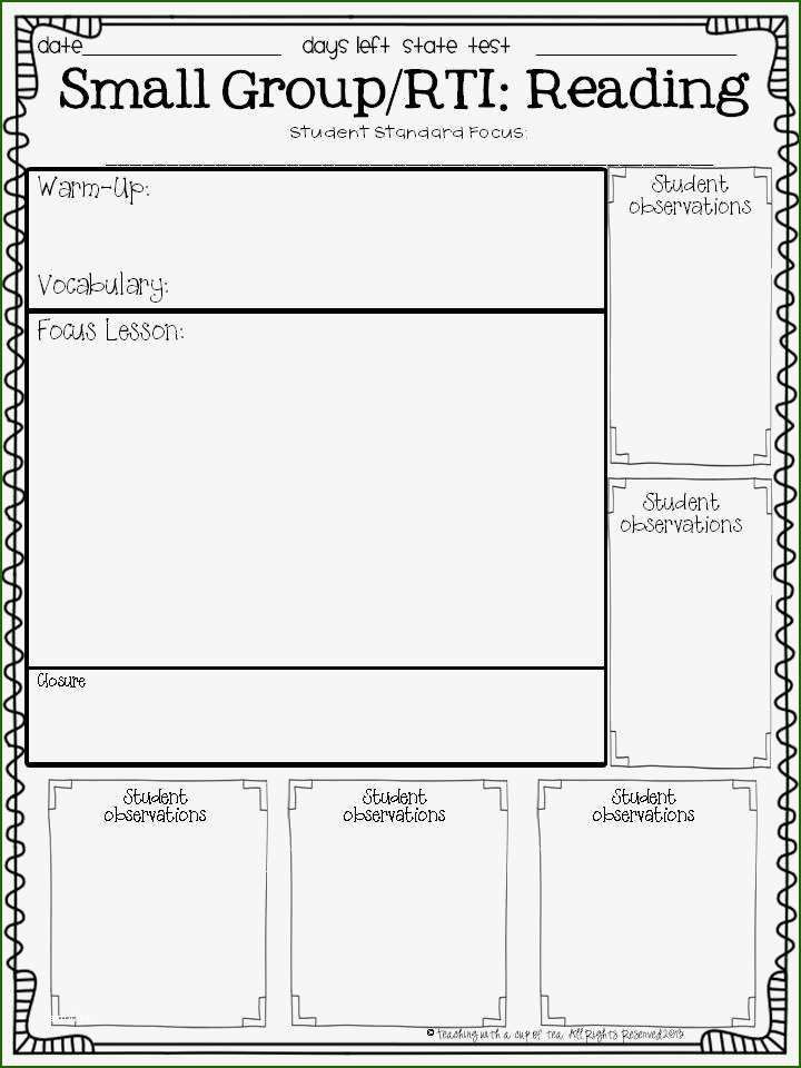 Small Group Lesson Plan Template 9 attractive Small Group Lesson Plan Template In 2020