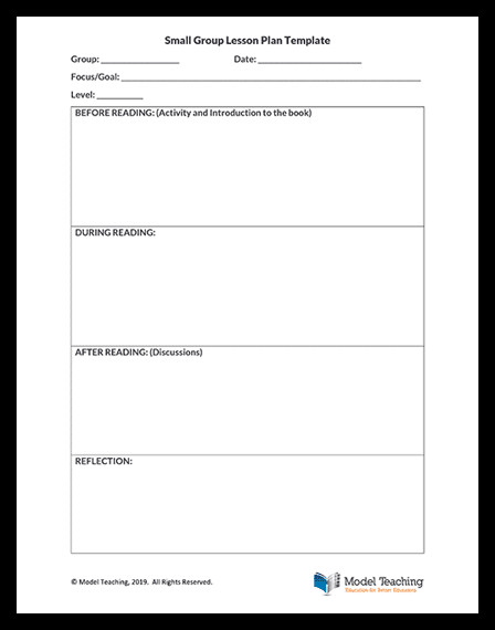 Small Group Lesson Plan Template Small Group Lesson Plan Template Model Teaching