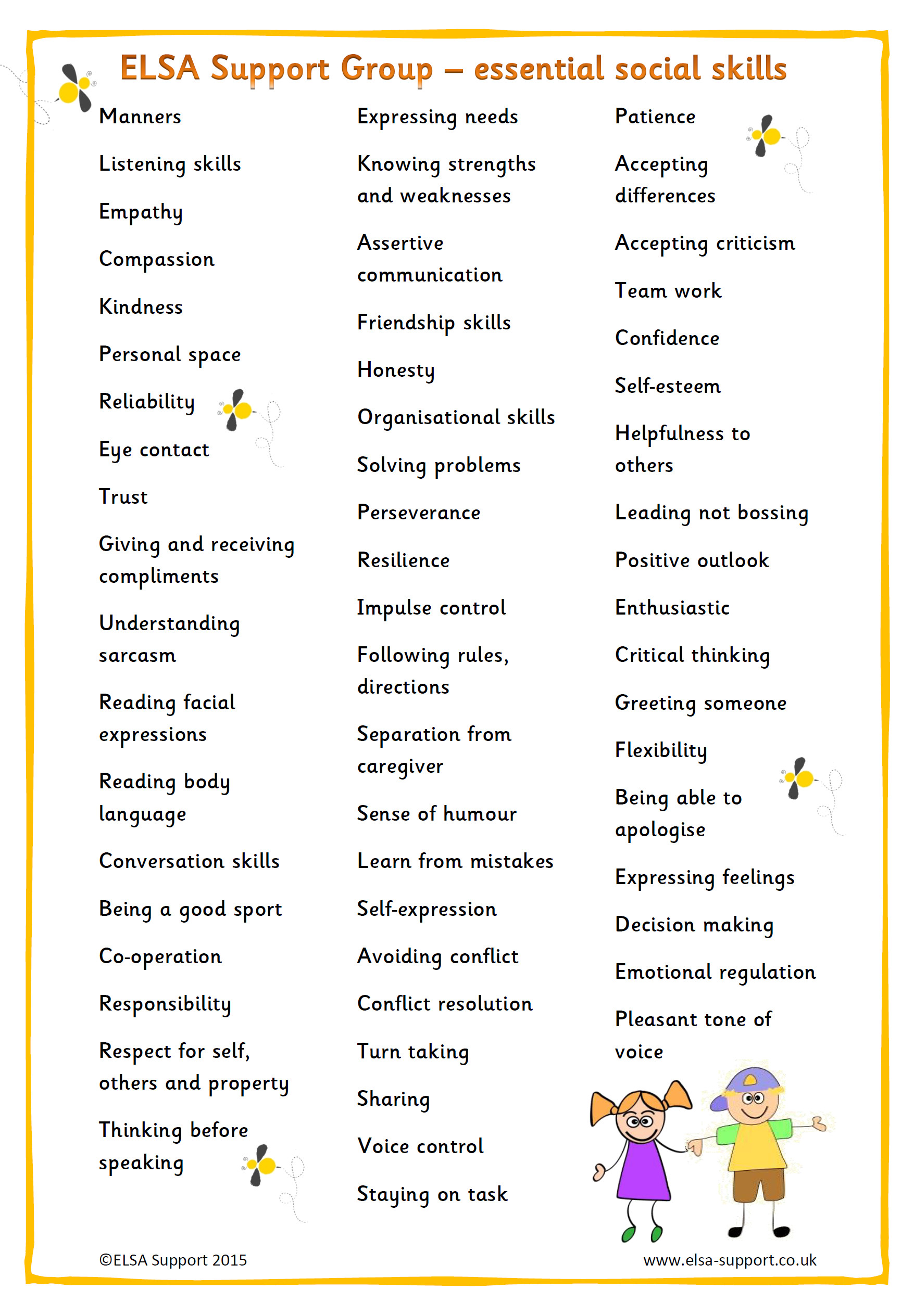 Social Skills Lesson Plans Essential social Skills Elsa Support