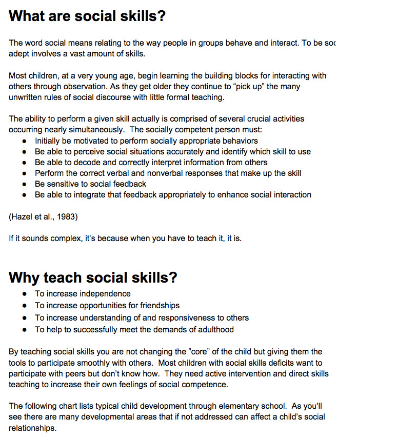 Social Skills Lesson Plans social Skills Pioneer Preschool C