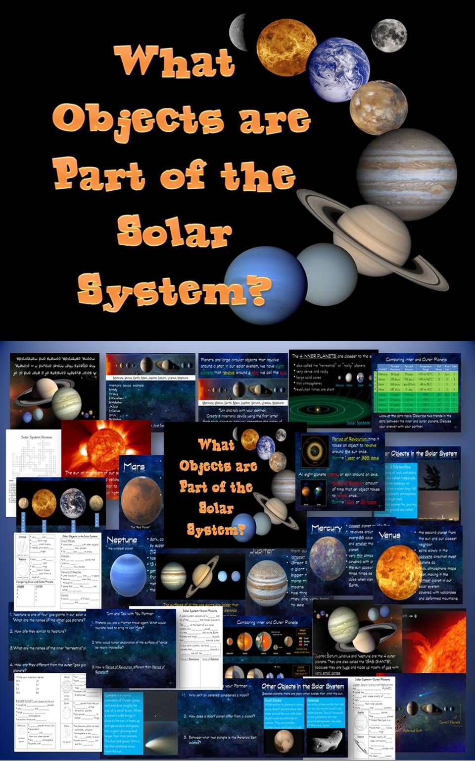 Solar System Lesson Plan What Objects are Part Of the solar System Bundled Lesson
