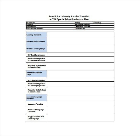 Special Education Lesson Plans 20 Special Ed Lesson Plan Template In 2020 with Images