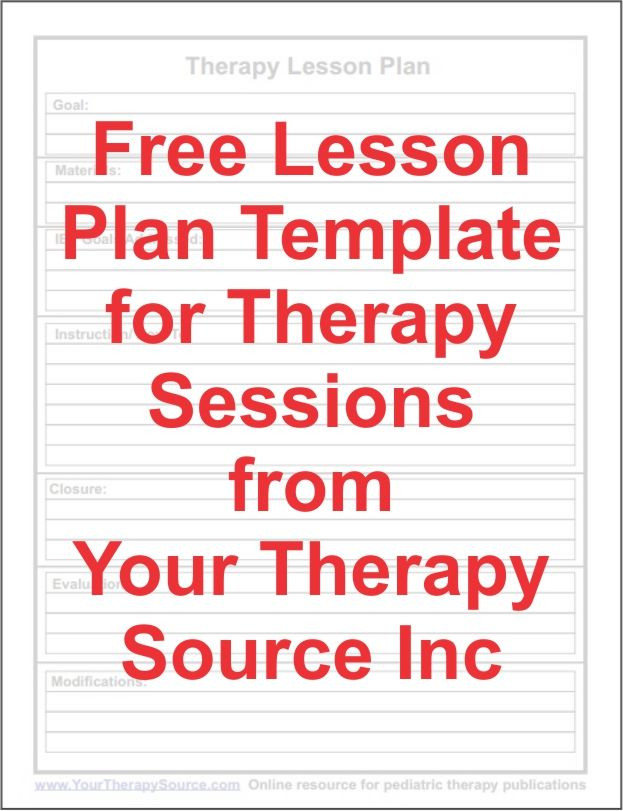 Speech therapy Lesson Plans Free Lesson Plan form for therapy Sessions