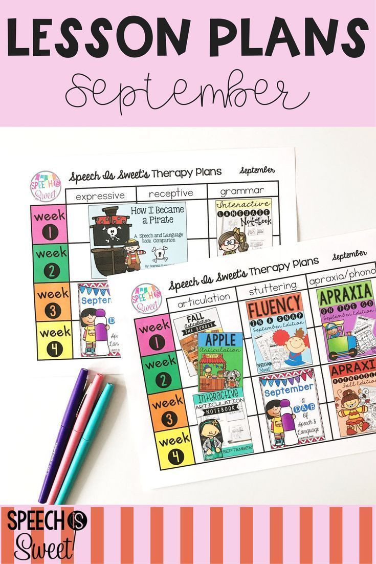 Speech therapy Lesson Plans Speech and Language Lesson Plans for September