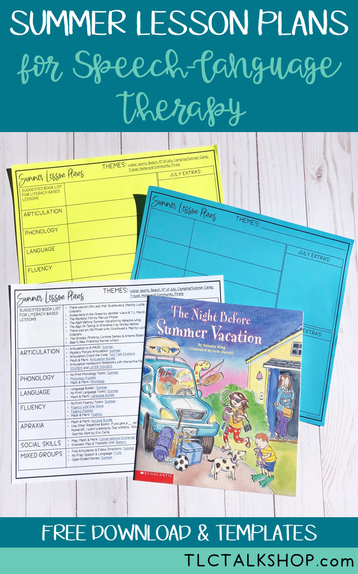 Speech therapy Lesson Plans Summer Lesson Plans for Speech therapy In 2020