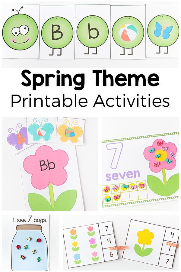 Spring Lesson Plans for Preschoolers Spring theme Printables and Activities for Preschool and