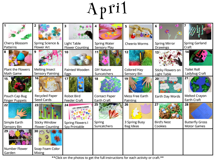 Spring Lesson Plans for toddlers 30 Spring Preschool Crafts &amp; Activities for April where