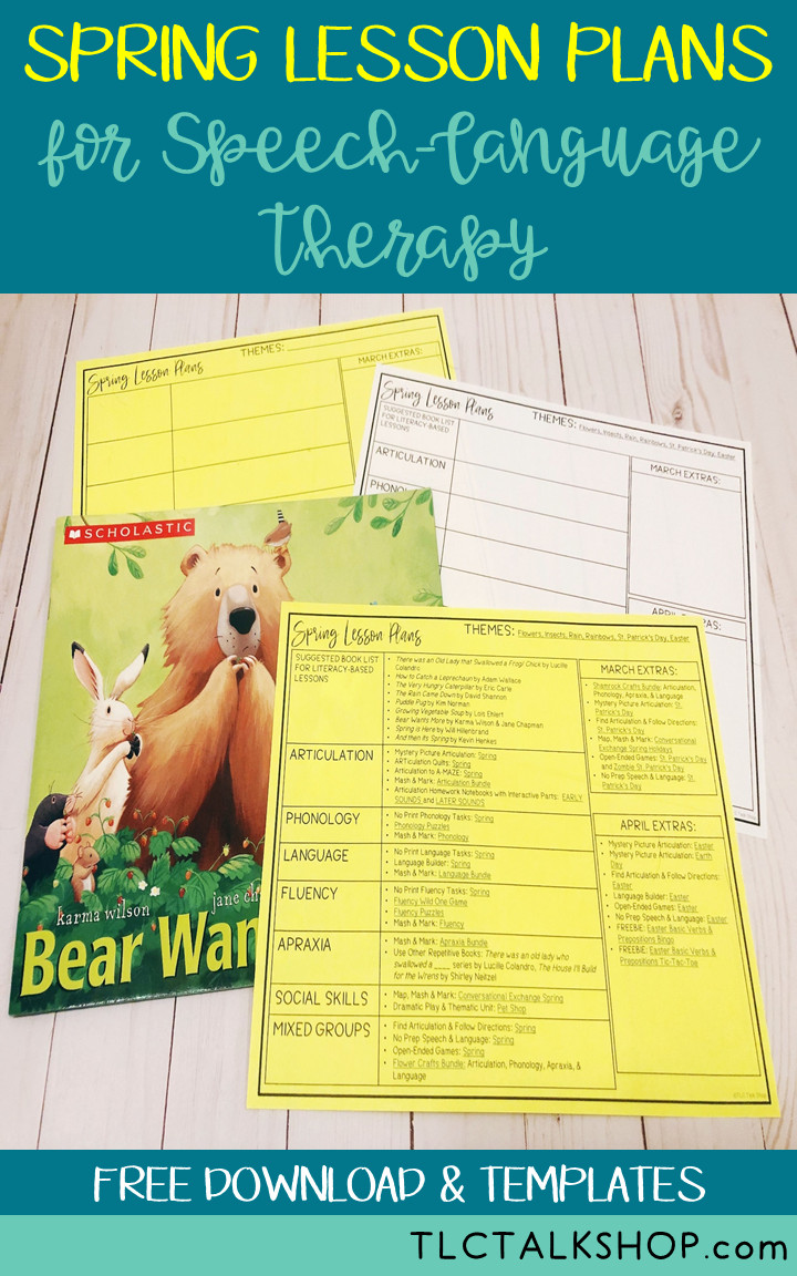 Spring Lesson Plans Spring Lesson Plans for Speech therapy – Tlc Talk Speech