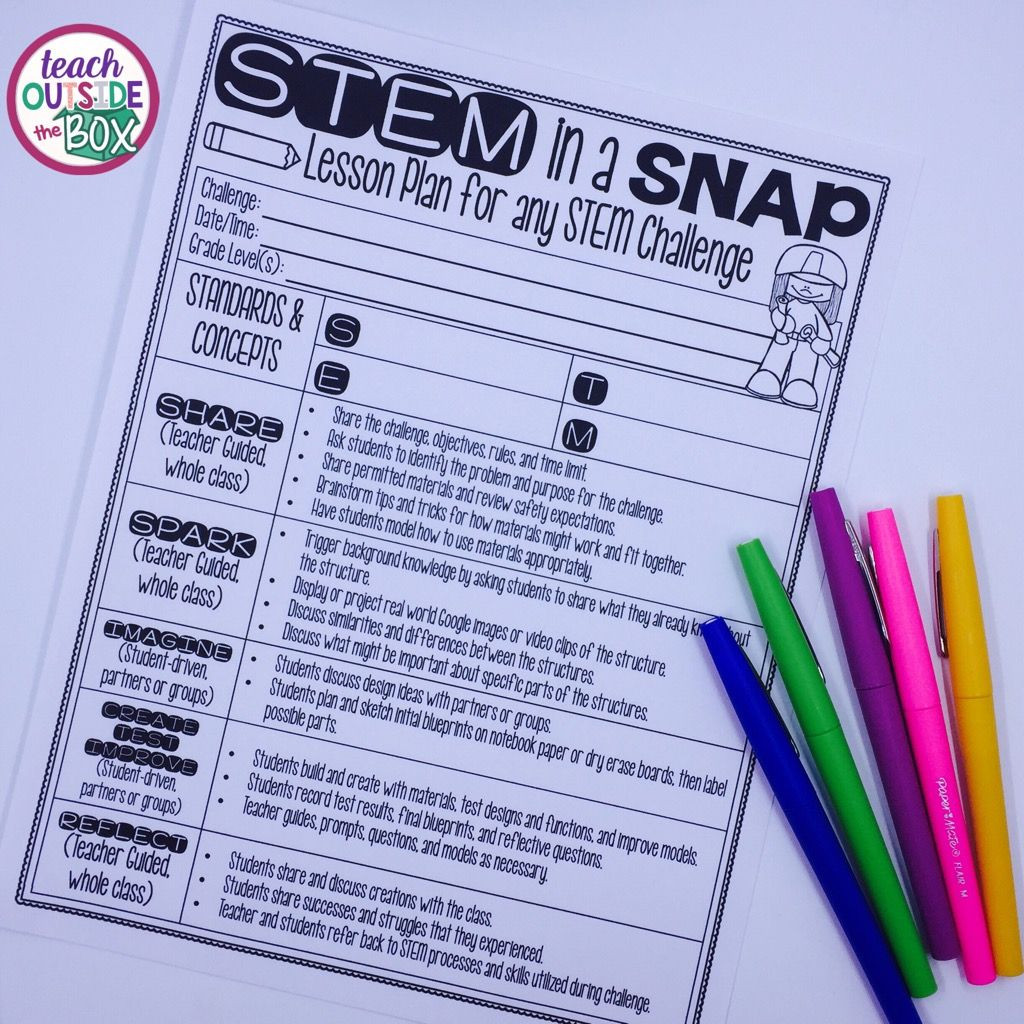 Stem Lesson Plans Stem In A Snap Free Lesson Plan for Any Stem or Steam