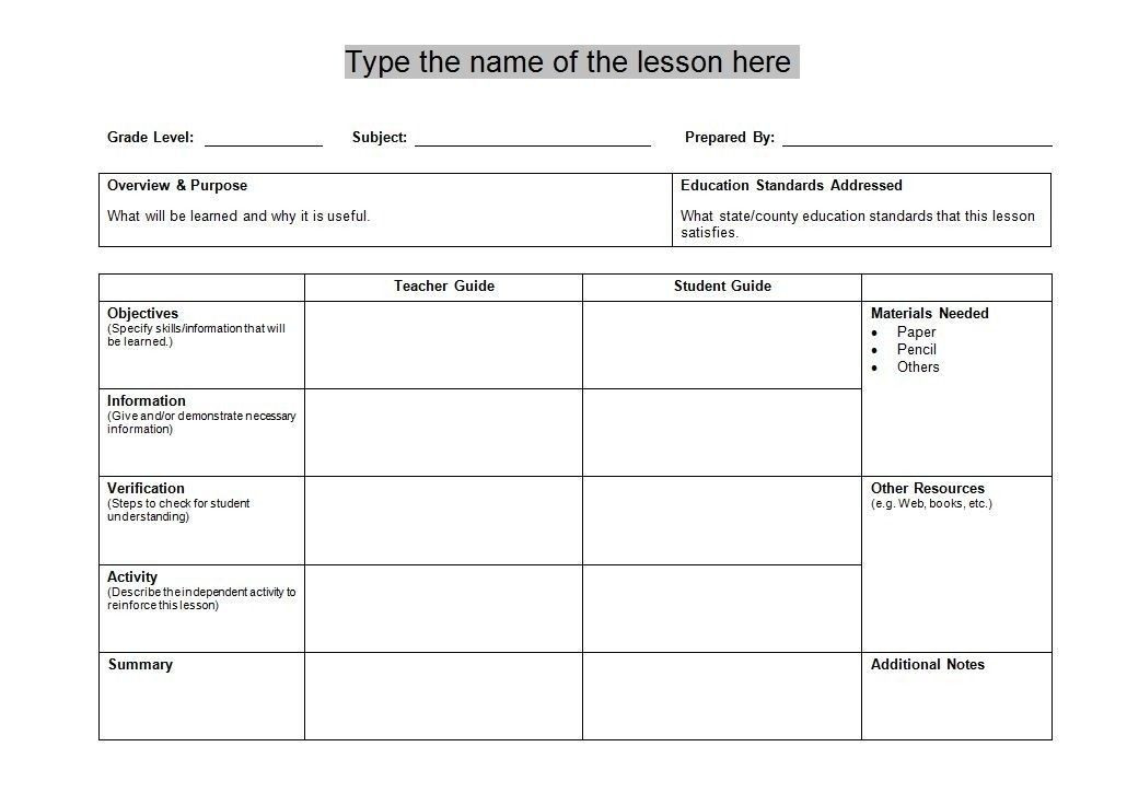 Stem Lesson Plans Stem Lesson Plan Template Preschool