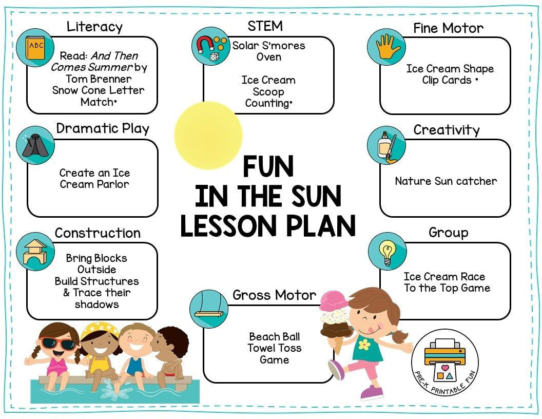 Summer Lesson Plans for Preschoolers Fun In the Sun
