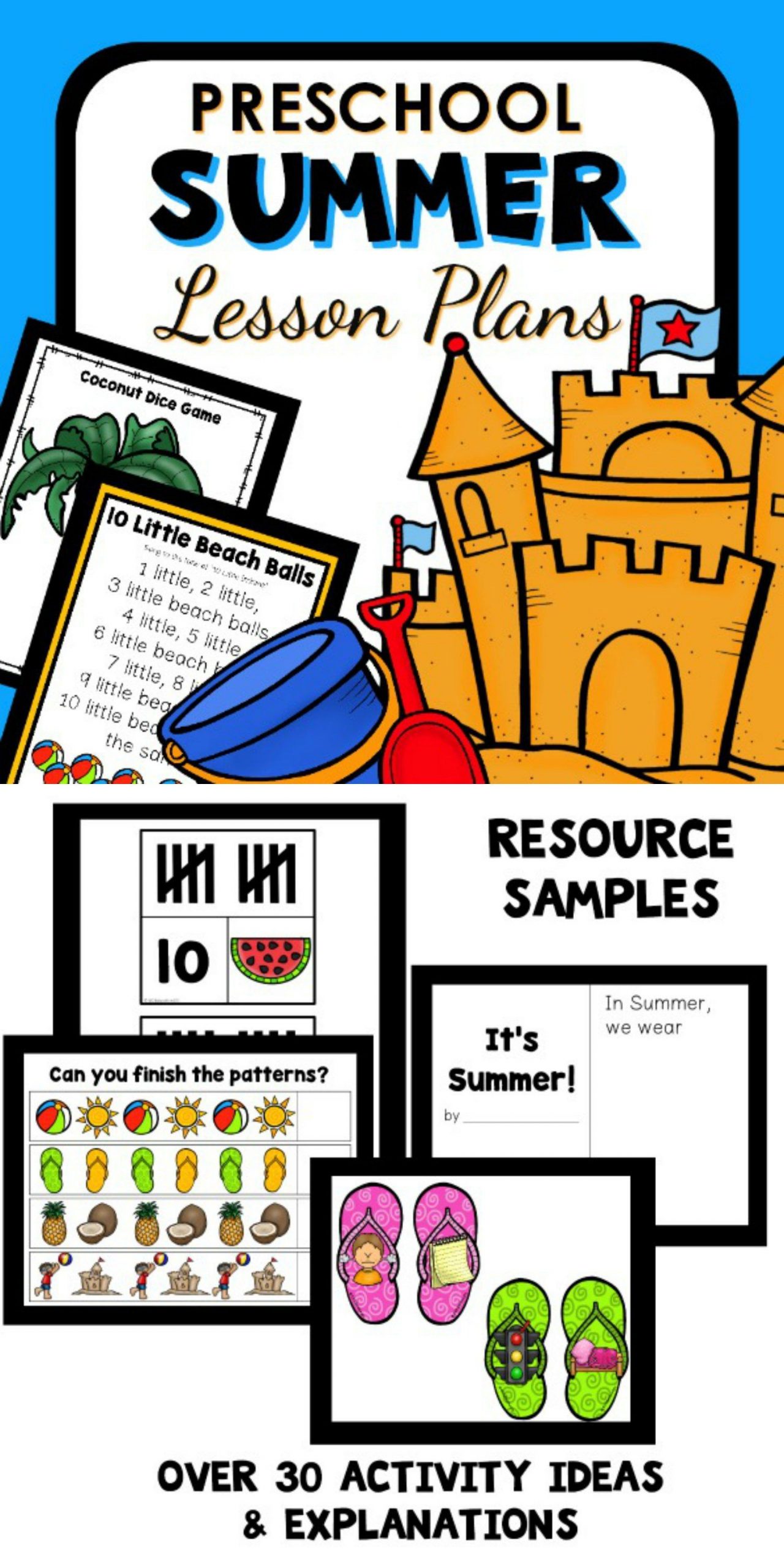 Summer Lesson Plans for toddlers Summer theme Preschool Classroom Lesson Plans